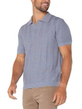 Liverpool Los Angeles Johnny Collar Short Sleeve Cotton Blend Polo Sweater